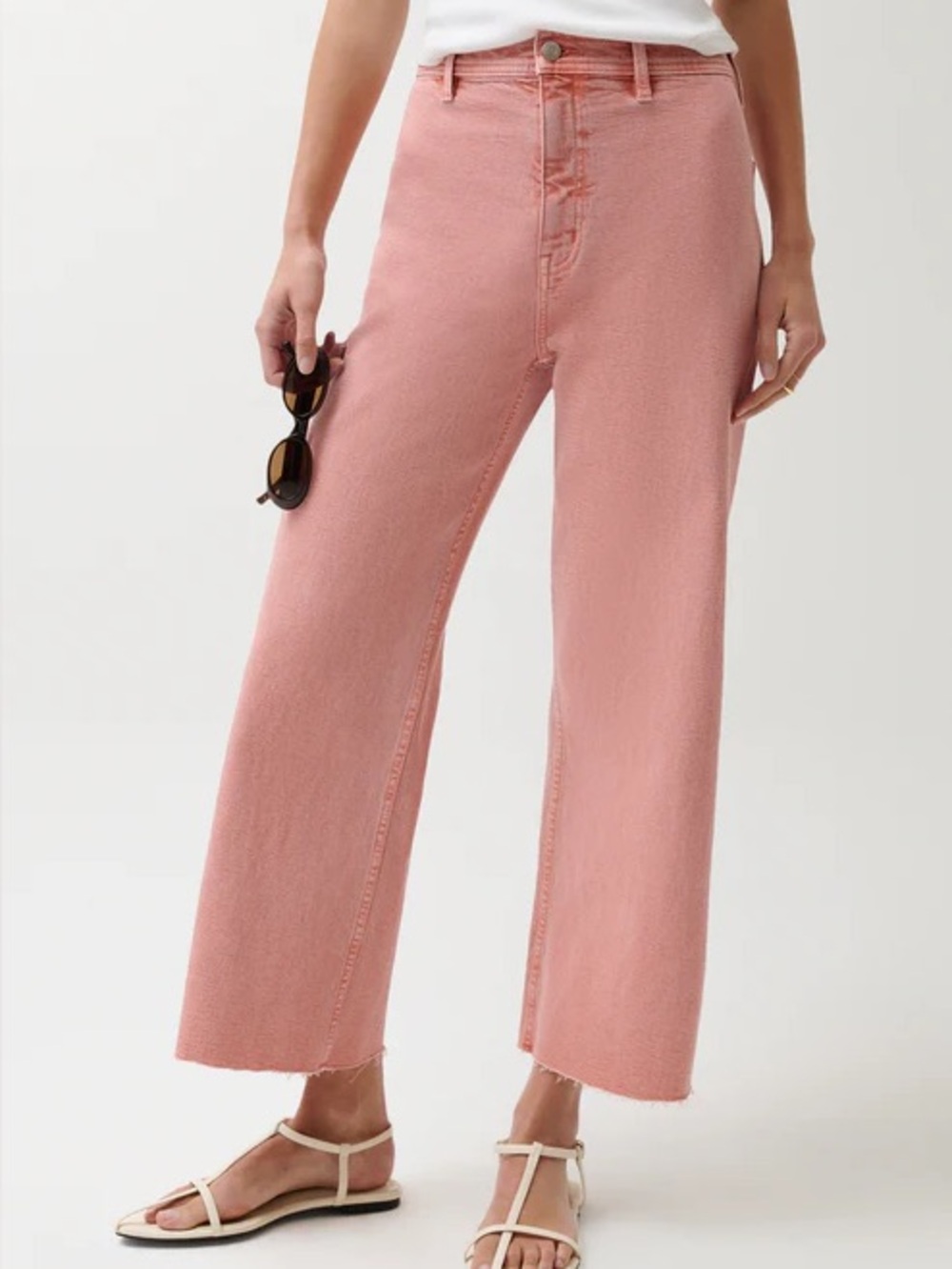 Pistola Penny High Rise Wide Leg in Coral Rose